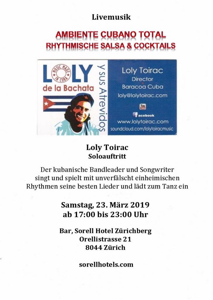 Loly Toirac canta en el Bar del Sorell Hotel Zürichberg en Zurich el 23 de marzo del 2019