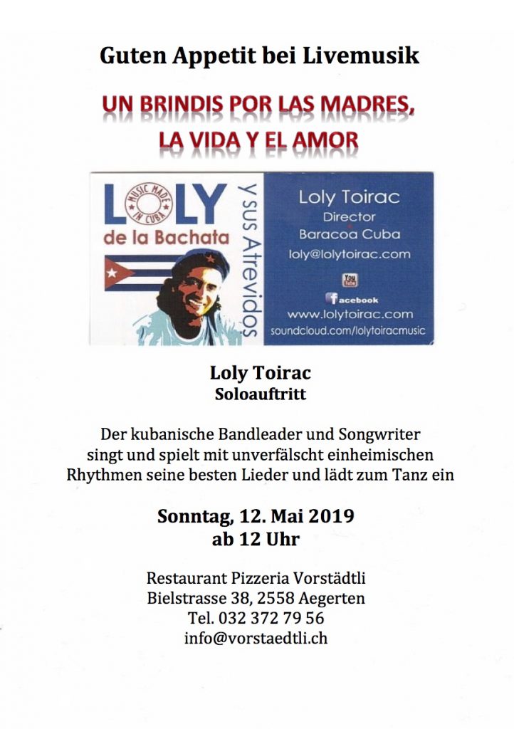 Loly Toirac toca en Aegerten cerca de Biel en Suiza el 12 de mayo de 2019.